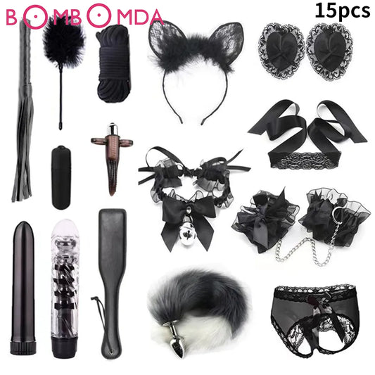 Explore Pleasure Beyond Limits with Handcuffs, Hairbands, Whips, and Spanking Sensations for Intense Adult Play!"